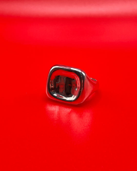 Candy looking signet ring with mirror polish  Slow-made, handmade, sterling silver.